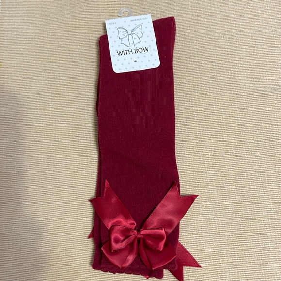 Other - Bow Knee High Stockings Socks Size 8 Shoe‎ Size 32-35/1-4 US.